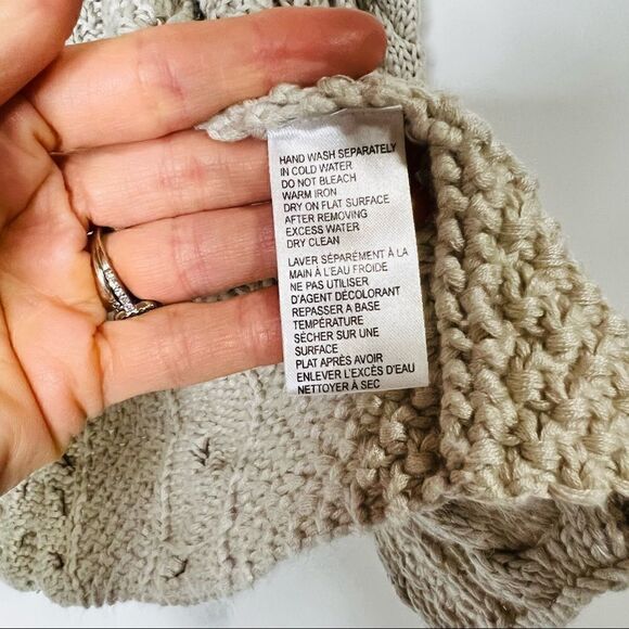 Kenzie Cream Oatmeal Open Cardigan Sweater Braided Tassels - Picture 8 of 8